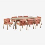 Sklum - ensemble table rectangulaire 220x100 cm et 8 chaises de salle à manger en bois d'acacia et corde ... Sklum - ensemble table rectangulaire 220x100 cm et 8 chaises de salle à manger en bois d'acacia et corde ...