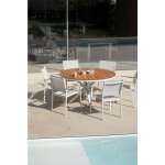 Sklum - ensemble avec une table ronde (�140 cm) et 6 chaises de jardin archer blanc gardenia