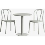 Sklum - ensemble table ronde 70 cm et 2 chaises de jardin mizzi vert kaki