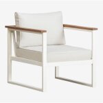 Sklum - fauteuil de jardin en aluminium et bois d'acacia lipov blanc gardenia Sklum - fauteuil de jardin en aluminium et bois d'acacia lipov blanc gardenia