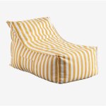 Sklum ? fauteuil de jardin en tissu ol�fine jaune curry ? rembourrage en billes de polystyr�ne ? r�sistant ...