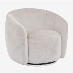 Sklum - fauteuil pivotant en chenille mieres gris sable