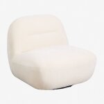 Fauteuil pivotant en chenille sernin sklum beige crme