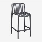 Sklum - lot de 2 tabourets hauts empilables wendell en polypropylène gris graphite ?65 cm Sklum - lot de 2 tabourets hauts empilables wendell en polypropylène gris graphite ?65 cm