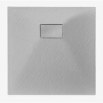 Sklum - receveur de douche carr� soho, antid�rapant et extra - plat en r�sine smc gris clair 80 x 80 ...