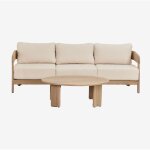 Sklum - salon de jardin avec canap� 3 places et table basse en bois d'acacia uleno