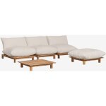 Sklum - ensemble de jardin avec canap de jardin inclinable modulable 3 pices avec table basse et pouf ...