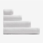 Serviette en coton gaufr� fiorala sklum blanc
