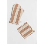 Ensemble gant et chiffon pour four efarin sklum nu brun ple