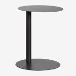 Sklum - table d'appoint ronde �40 cm en acier inoxydable yannik gris granit