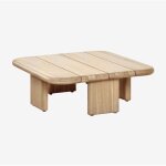 Sklum - table basse de jardin carr�e 70x70 cm en bois d'acacia famara