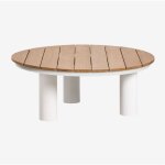 Sklum - table basse de jardin ronde �80 cm en teck et aluminium umeko �80 cm