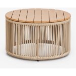 Sklum - table basse de jardin ronde en fer et corde tresse calipso 60 cm