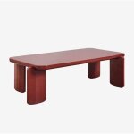 Sklum - table basse rectangulaire 120x60 cm en mdf genève vin rouge Sklum - table basse rectangulaire 120x60 cm en mdf genève vin rouge
