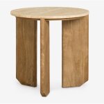Sklum - table basse ronde lavinia en pierre naturelle et bois de manguier 50 cm