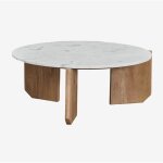 Sklum - table basse ronde lavinia en pierre naturelle et bois de manguier Ø85 cm Sklum - table basse ronde lavinia en pierre naturelle et bois de manguier Ø85 cm