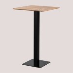 Sklum - table haute de bar carre en placage de frne expresso &x2194&xfe0e 60 cm