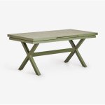 Sklum - table de jardin rectangulaire extensible karena en aluminium vert olive intense 180 - 240 x 90 ...