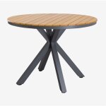 Sklum - table de jardin ronde en aluminium et bois d'eucalyptus archer gris graphite �100 cm