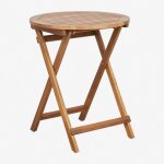 Sklum - table de jardin ronde �60 cm pliable en bois d'acacia delawer