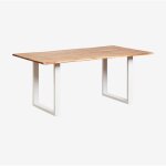 Sklum - table  manger rectangulaire en bois d'acacia sami blanc 160x90 cm