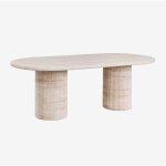 Sklum - table de salle à manger ovale 220x100 cm en aspect ciment travertin velia Sklum - table de salle à manger ovale 220x100 cm en aspect ciment travertin velia