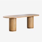 Sklum - table de salle � manger ovale en bois de manguier analis 240 x 110 cm