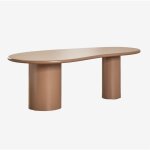 Sklum - table de salle � manger ovale en mdf (220x115 cm) billie camel brun clair