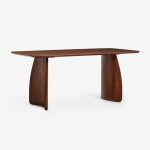 Sklum - table de salle à manger rectangulaire 180x90 cm en mdf avec placage en noyer luanda Sklum - table de salle à manger rectangulaire 180x90 cm en mdf avec placage en noyer luanda