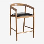 Sklum - tabouret haut en cuir visby (70 cm) noir