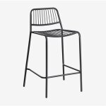 Sklum - tabouret de jardin haut empilable elton noir de carbone ?65 cm