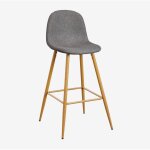 Sklum - tabouret haut glamm ?75 cm gris anthracite bois naturel