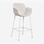 Sklum - tabouret de jardin haut lynette en polypropylne et fer blanc de pierre ?75 cm