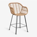 Sklum - tabouret de jardin haut en osier synth�tique zole ?65 cm
