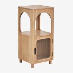 Sklum - tag�re de salle de bain en bois d'acacia et verre massilia 40 x 90 cm
