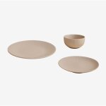 Sklum - vaisselle en new bone china de 12 pi�ces elmora tapioca beige