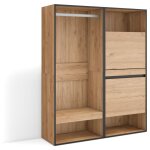 Skraut home - armoire vestiaire ouvert, armoire de rangement ouverte, 120x145x35 cm, chambre  coucher, ...