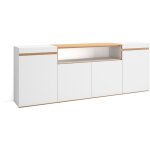 Skraut home - buffet salon et cuisine, meuble de rangement, commode, 200x35x75cm, 4 portes, meuble chaussure, ...