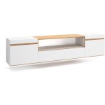 Skraut home - meuble tv, banc t�l�, grand espace de rangement, 200x35x45cm, pour les tv jusqu'� 80 , ...