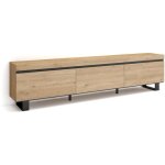Skraut home - meuble tv, banc t�l�, grand espace de rangement, 240x57x35 cm, design industriel, style ...