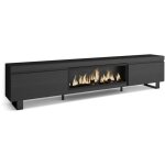 Skraut home - meuble tv, banc tl, grand espace de rangement, 267x57x35 cm, tv grand format, chemine ...