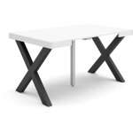Skraut home - table console extensible, console meuble, 140, pour 6 personnes, pieds bois massif, style ...