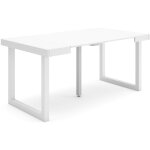 Skraut home - table console extensible, console meuble, 160, pour 8 personnes, pieds bois massif, style ...