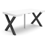 Skraut home - table console extensible, console meuble, 160, pour 8 personnes, pieds bois massif, style ...