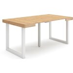 Skraut home - table console extensible, console meuble, 160, pour 8 personnes, pieds bois massif, style ...