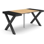 Skraut home - table console extensible, console meuble, 160, pour 8 personnes, pieds bois massif, style ...