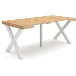Skraut home - table console extensible, console meuble, 180, pour 8 personnes, pieds bois massif, style ...