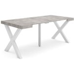 Skraut home - table console extensible, console meuble, 180, pour 8 personnes, pieds bois massif, style ...