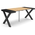 Skraut home - table console extensible, console meuble, 180, pour 8 personnes, pieds bois massif, style ...