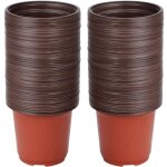 Small plant pots, 100pcs reusable seedling pots / nursery pots plastic round plant pots / transplant ...